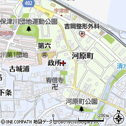 京都府亀岡市余部町政所周辺の地図