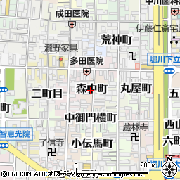 京都府京都市上京区森中町周辺の地図