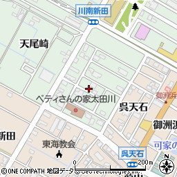 愛知県東海市大田町（天尾崎）周辺の地図