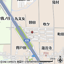 京都府亀岡市吉川町穴川替田周辺の地図