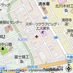 静岡県静岡市清水区西大曲町周辺の地図