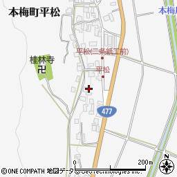 京都府亀岡市本梅町平松坂東垣内周辺の地図