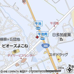 愛知県大府市横根町午池周辺の地図