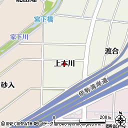 愛知県豊田市鴛鴨町（上本川）周辺の地図