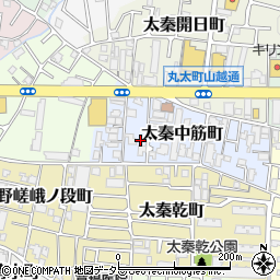 京都府京都市右京区太秦中筋町周辺の地図