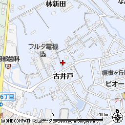 愛知県大府市横根町（古井戸）周辺の地図