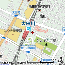 太田川駅前イベント広場トイレ周辺の地図