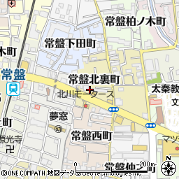 京都府京都市右京区常盤北裏町周辺の地図