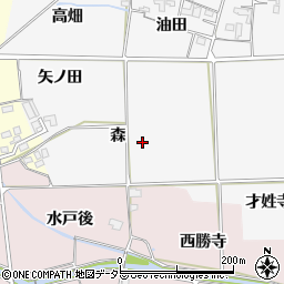 京都府亀岡市稗田野町太田森周辺の地図