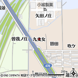 京都府亀岡市吉川町穴川（九文女）周辺の地図