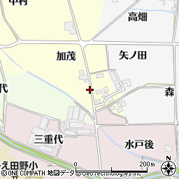 京都府亀岡市稗田野町鹿谷加茂周辺の地図