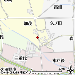 京都府亀岡市稗田野町鹿谷（加茂）周辺の地図