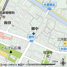 愛知県東海市大田町（郷中）周辺の地図