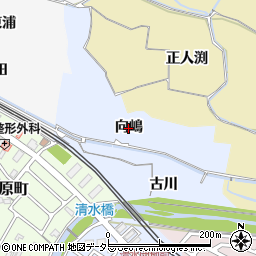 京都府亀岡市余部町（向嶋）周辺の地図