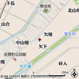 愛知県豊田市永覚町欠畑周辺の地図