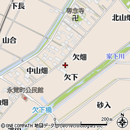 愛知県豊田市永覚町（欠畑）周辺の地図