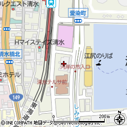 清水駅東口周辺の地図