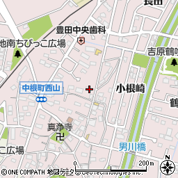 愛知県豊田市中根町町田57周辺の地図