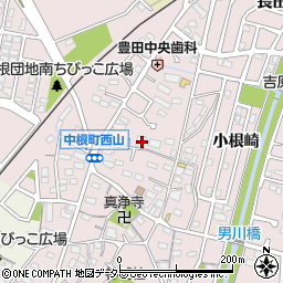 愛知県豊田市中根町町田50周辺の地図