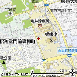 京都府京都市右京区嵯峨釈迦堂大門町34周辺の地図