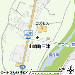 兵庫県宍粟市山崎町三津113-1周辺の地図