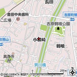 愛知県豊田市中根町小根崎周辺の地図