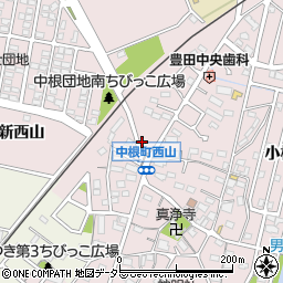 愛知県豊田市中根町町田25周辺の地図