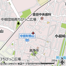 愛知県豊田市中根町町田40周辺の地図