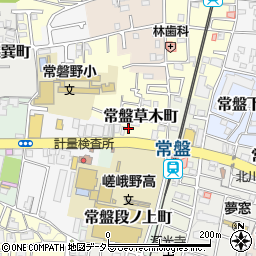 京都府京都市右京区常盤草木町周辺の地図