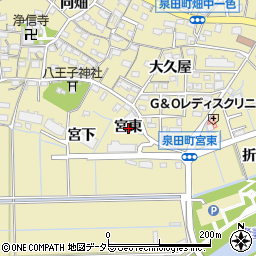 愛知県刈谷市泉田町宮東周辺の地図