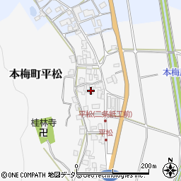 京都府亀岡市本梅町平松（河原垣内）周辺の地図