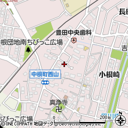 愛知県豊田市中根町町田43周辺の地図