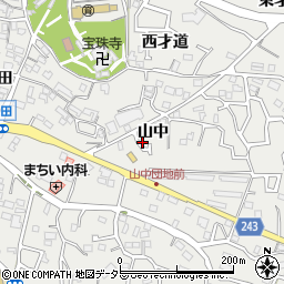 愛知県東海市富木島町山中周辺の地図