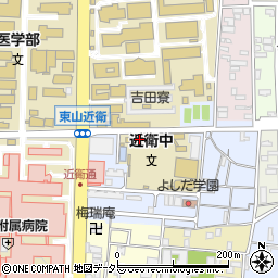 京都府京都市左京区吉田近衛町周辺の地図