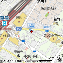ウイング有料自習室草津駅前自習室周辺の地図