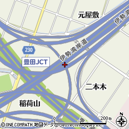 愛知県豊田市鴛鴨町二本木周辺の地図
