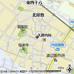愛知県大府市北崎町北屋敷38周辺の地図