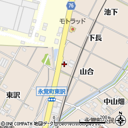 愛知県豊田市永覚町山合周辺の地図
