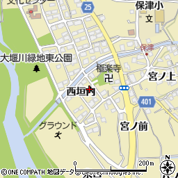 京都府亀岡市保津町西垣内周辺の地図