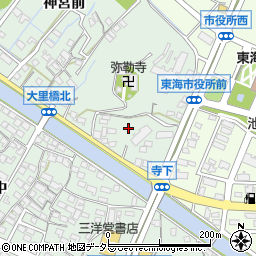 愛知県東海市大田町（寺下）周辺の地図