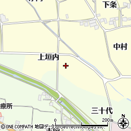 京都府亀岡市稗田野町鹿谷上垣内周辺の地図