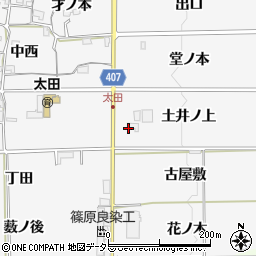京都府亀岡市稗田野町太田土井ノ上周辺の地図