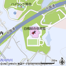 真庭市落合総合公園白梅総合体育館周辺の地図