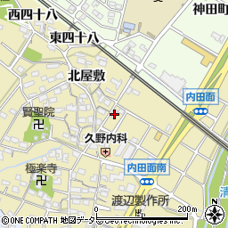愛知県大府市北崎町内田面周辺の地図