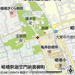 嵯峨釈迦堂前周辺の地図