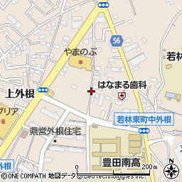 愛知県豊田市若林東町上外根周辺の地図