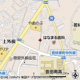 愛知県豊田市若林東町（上外根）周辺の地図