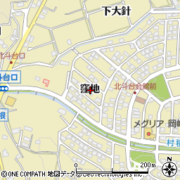 愛知県岡崎市細川町窪地周辺の地図