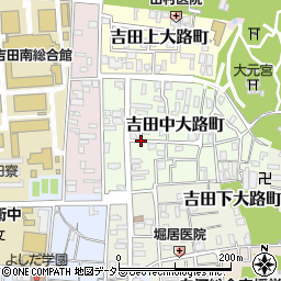 京都府京都市左京区吉田中大路町周辺の地図