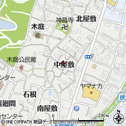 愛知県東海市富木島町中屋敷周辺の地図